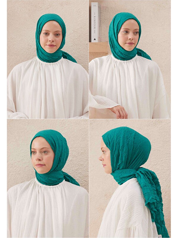 Fresh Scarfs Vual Crash Şal Yeşil Köpük