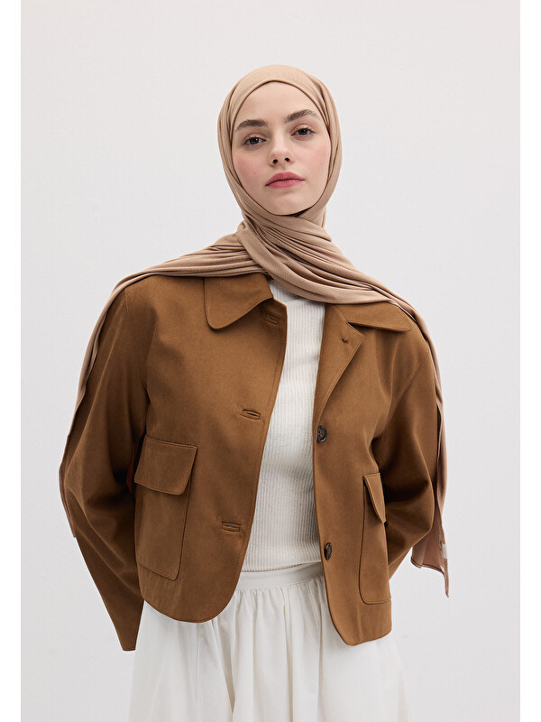 Fresh Scarfs Bambu Penye Şal Fındık Kabuğu
