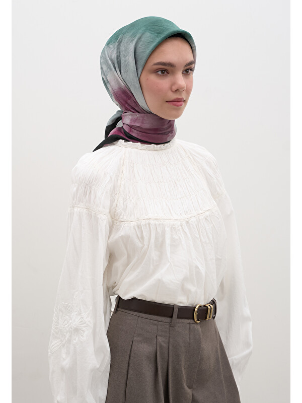 Fresh Scarfs Ombre Desen Pamuklu Viskon Eşarp Mint Yeşili