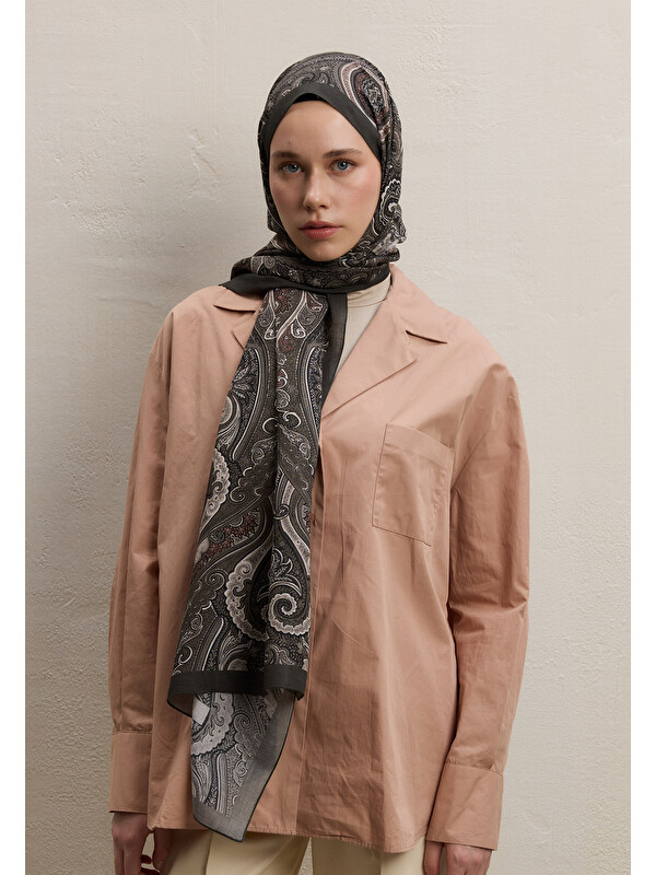 Fresh Scarfs Ember Desen Şal Vizon