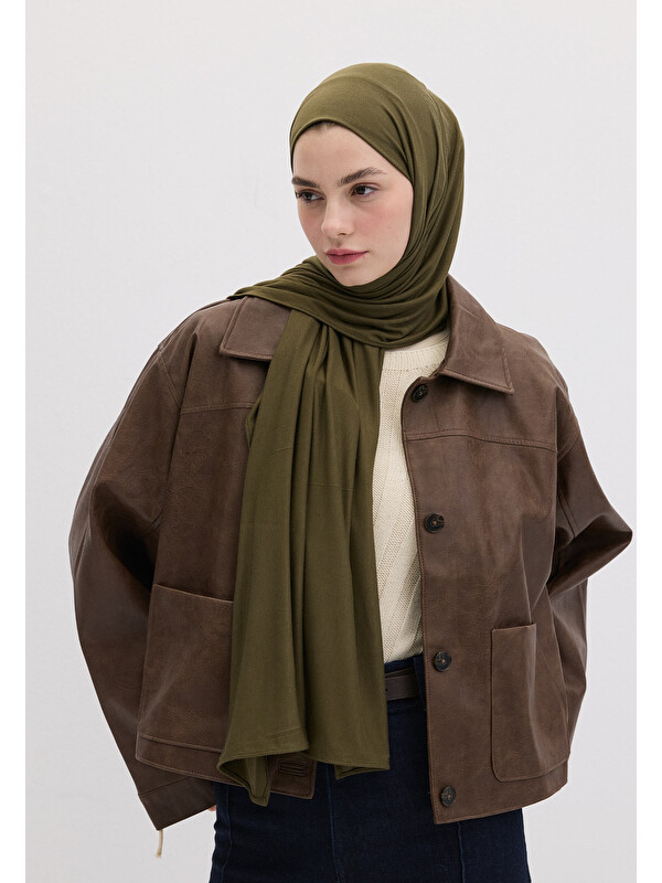 Fresh Scarfs Bambu Penye Şal Askeri Haki