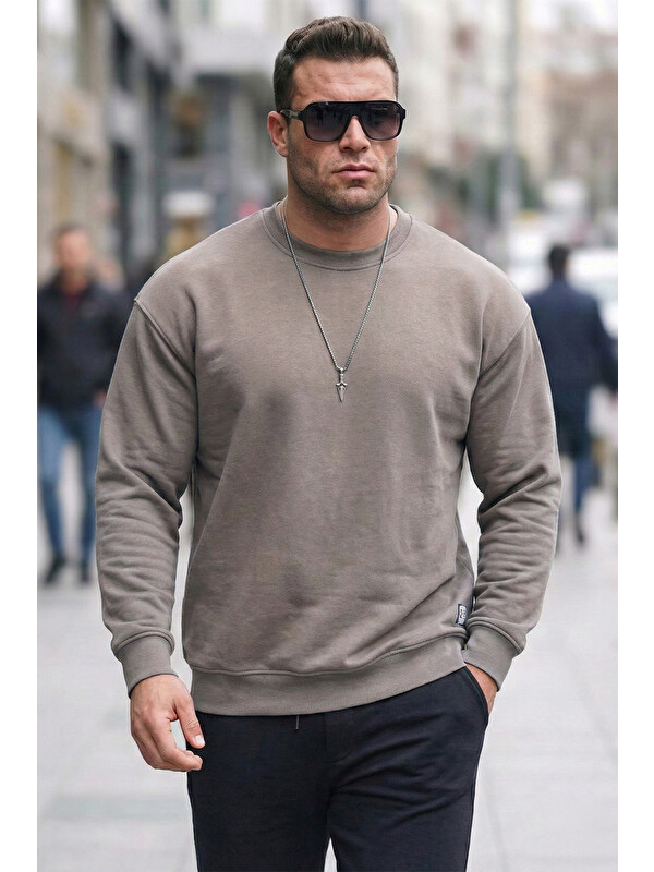 Buratti Regular Fit Bisiklet Yaka Pamuklu İçi Tüylü Yumuşak Şardonlu Erkek Sweatshirt  5905255
