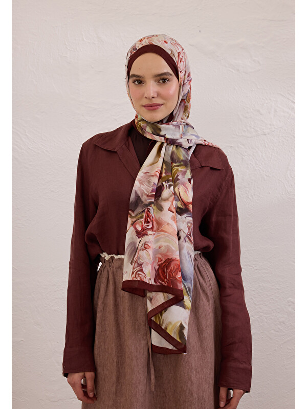 Fresh Scarfs Nerıssa Desen Rami Şal Bordo