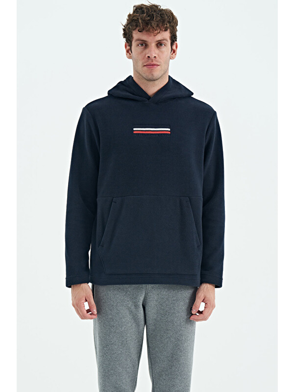 Air Jones Hern Lacivert  Polar Erkek Kapüşonlu Sweatshirt Hoodie - 88301