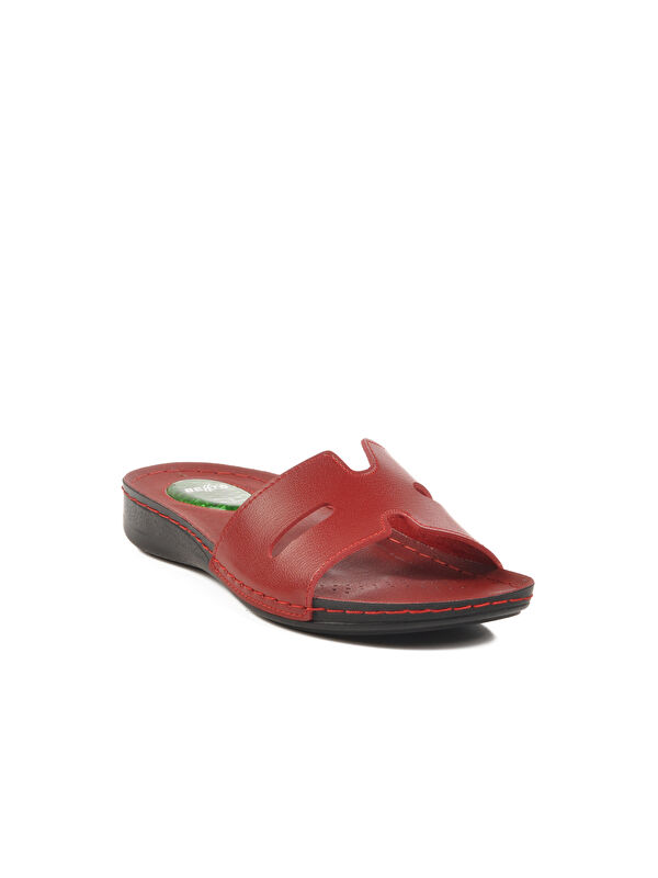 Kırmızı Jel Taban Anatomik Kadın Terlik 6813 Z - Görsel 4