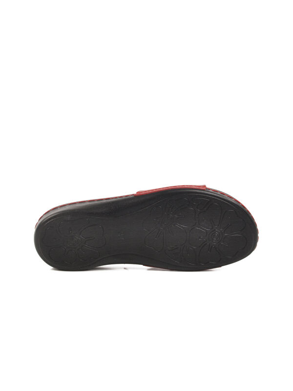 Kırmızı Jel Taban Anatomik Kadın Terlik 6813 Z - Görsel 5