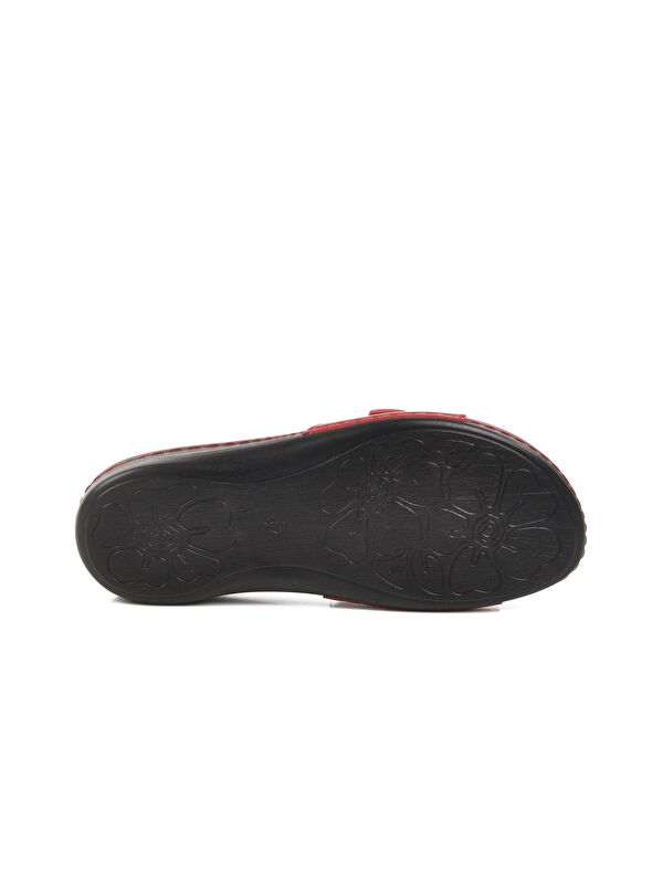 Kırmızı Anatomik Jel Taban Kadın Terlik 6811 Z - Görsel 5