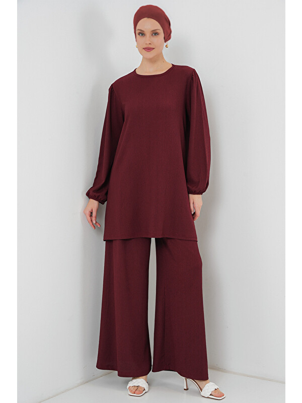 Bigdart Kadın Tunik Pantolon Alt Üst Takım 6663 - Bordo