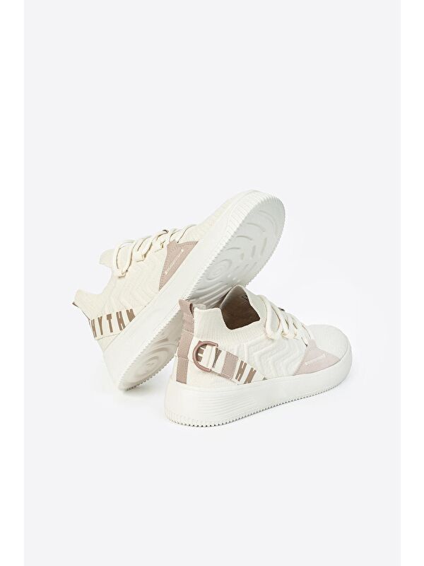 Yuvarlak Burunlu Bağcıklı Triko Detaylı Erkek Günlük Spor Ayakkabı - Görsel 3