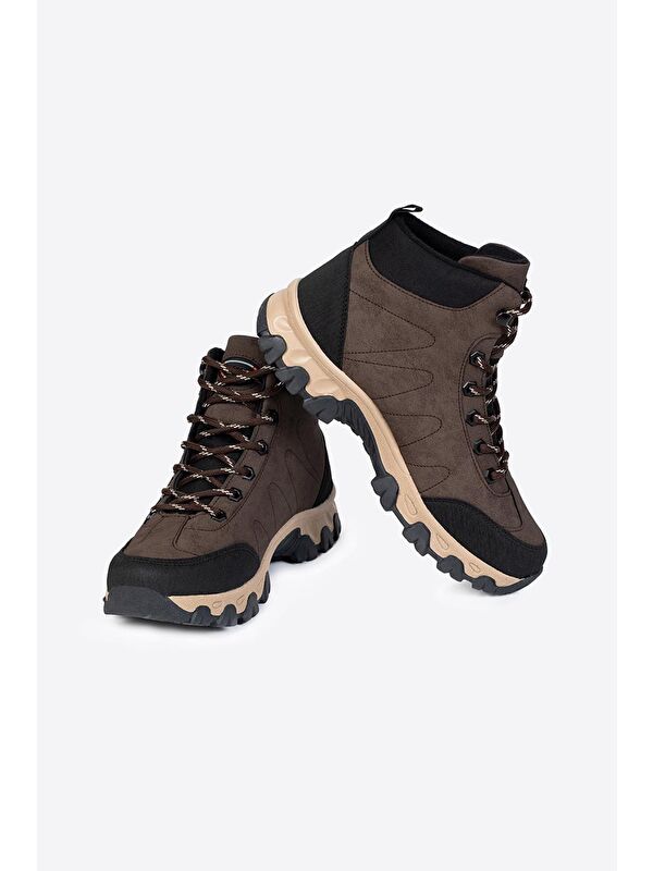 Yuvarlak Burunlu Bağcıklı Erkek Trekking Bot - Görsel 5