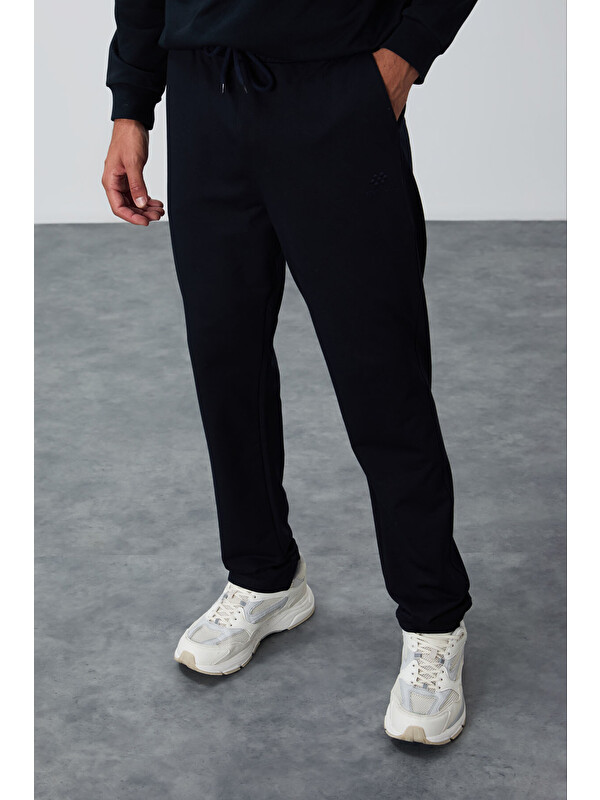 Tommylife Lacivert Bağcıklı Cepli Standart Kalıp Klasik Paça Erkek Eşofman Alt - 84682