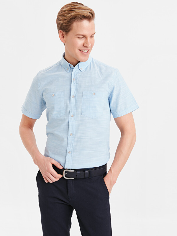LCWAIKIKI Basic Regular Fit Short Sleeve Men's Shirt