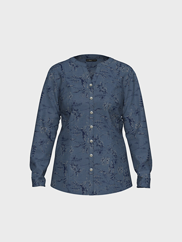 LCW Grace Figured Poplin Shirt
