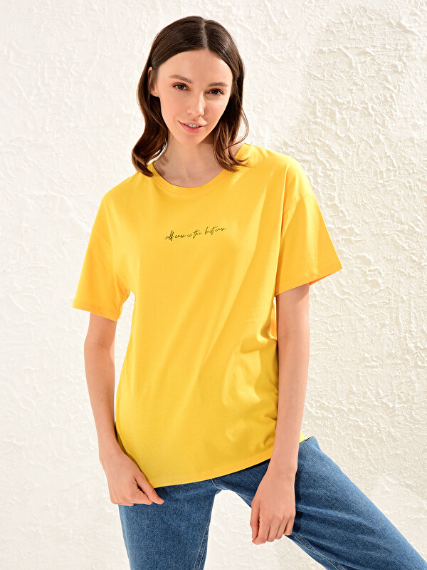LCW Vision T-shirt à manches courtes imprimé à col rond pour femmes