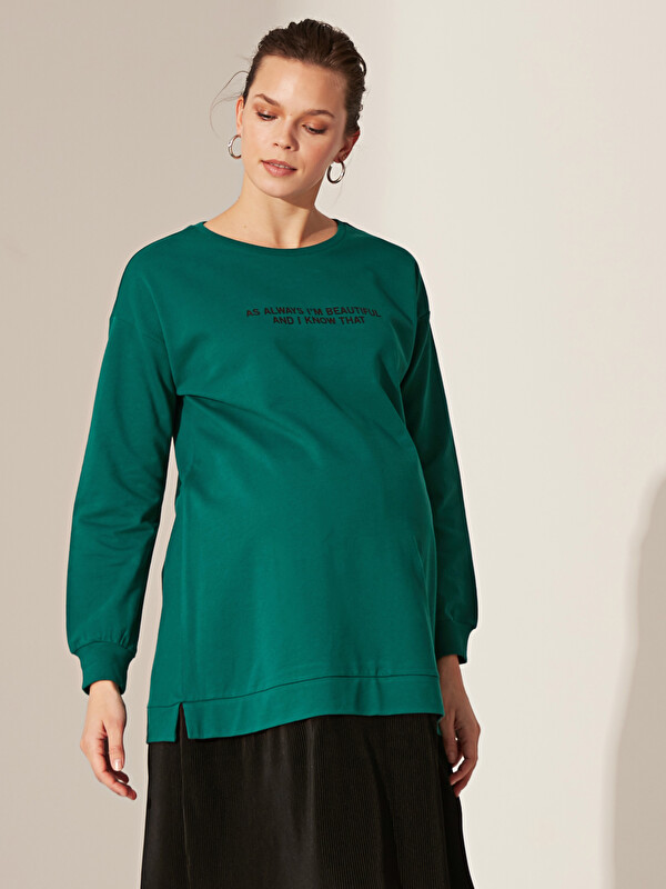 LCWAIKIKI Maternity Letter Printed Maternity Sweat Dress