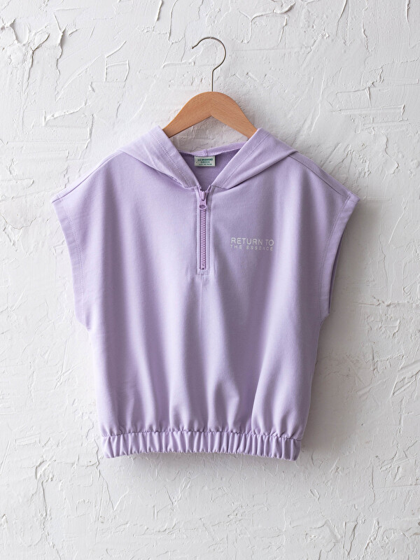LCW Kids Hooded Printed Girls' Sweatshirt