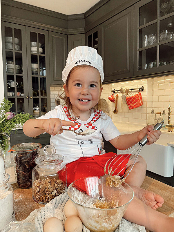 LCW baby Crew Neck Short Sleeve Printed Cotton Baby Boy Chef Costume