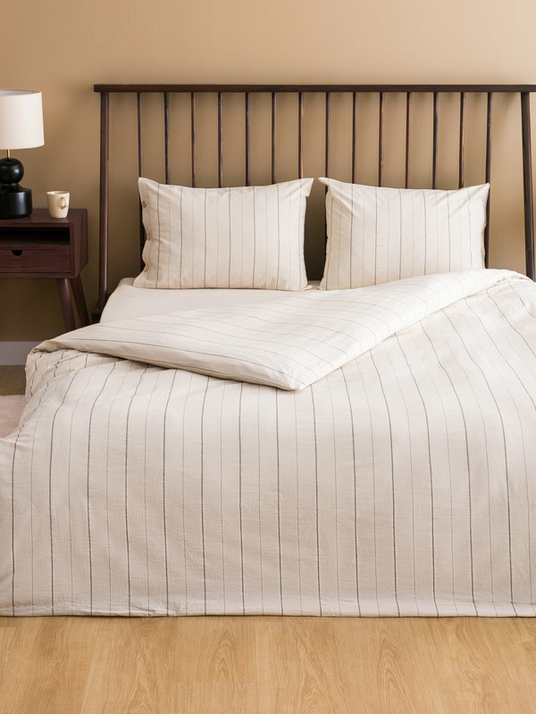 LCW HOME طقم غطاء لحاف مزدوج كامل مُخَطَّط