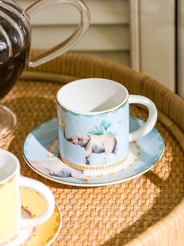 LCW HOME Animal Print 3-Piece Porcelain Coffee Cup Set