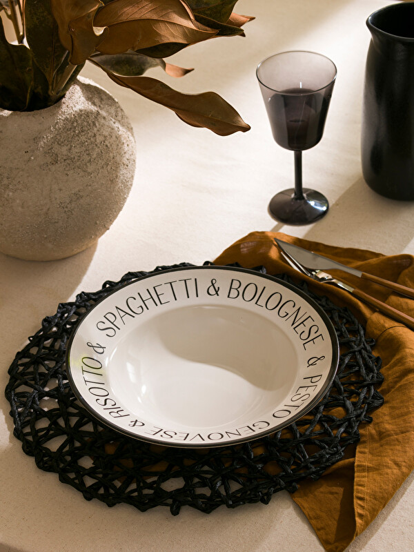 LCW HOME Printed Ceramic Pasta Plate 27 cm