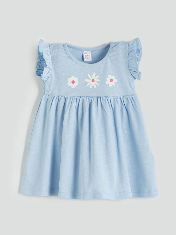 LCW baby Çiçek Nakışlı Kız Bebek Elbise
