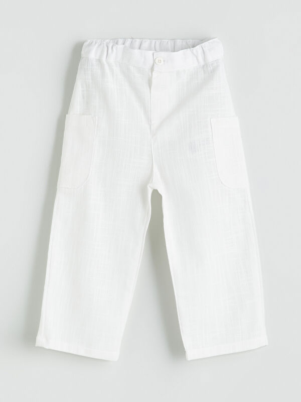 LCW baby Beli Lastikli Erkek Bebek Basic Pantolon