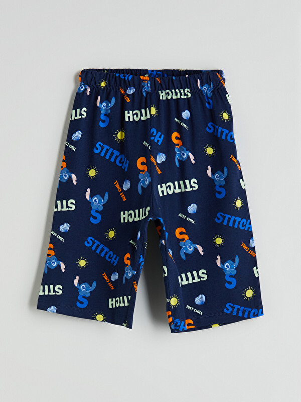 LCW Kids Beli Lastikli Stitch Baskılı Erkek Çocuk Pijama Şort