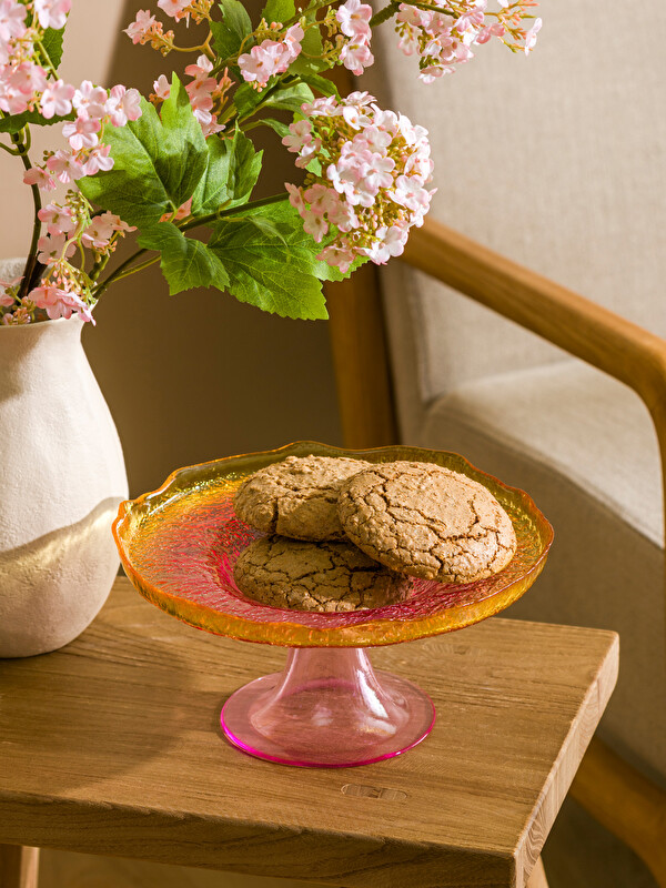LCW HOME Footed Glass Cake Stand 21 cm