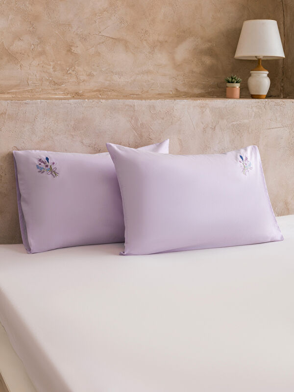 LCW HOME Çiçek Nakışlı Pamuklu Yastık Kılıfı 50x70 cm
