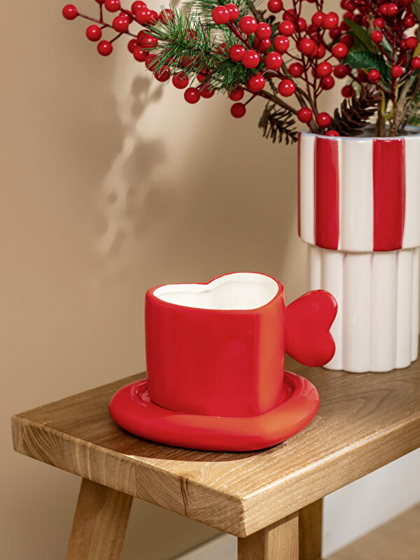 LCW HOME Heart Figure Ceramic Tea Cup 430 ml