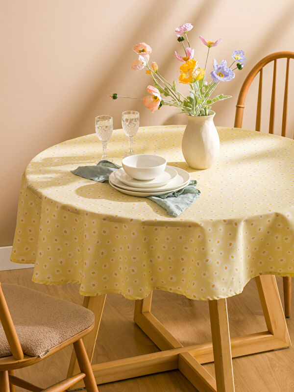 LCW HOME Çiçek Desenli Masa Örtüsü 150x150 cm
