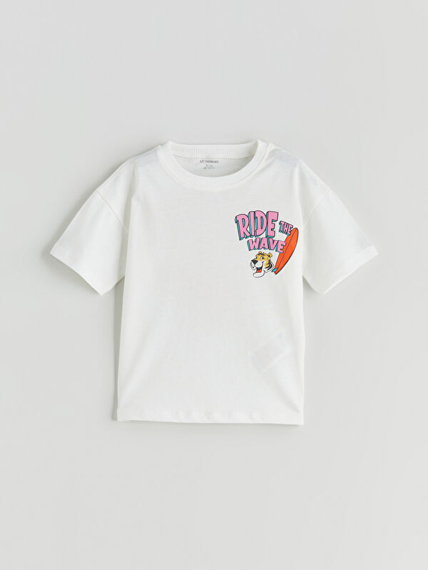 LCW Kids Bisiklet Yaka Baskılı Erkek Çocuk Tişört