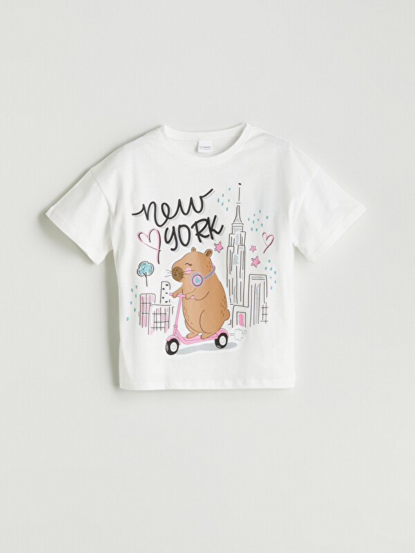 LCW Kids Bisiklet Yaka Kız Çocuk Pijama Üst