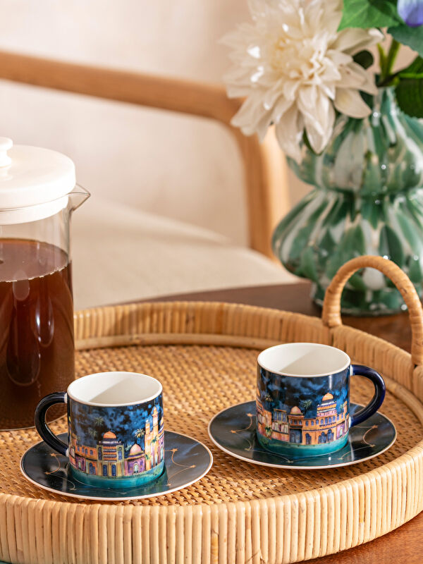 LCW HOME Baskılı 2 Kişilik Porselen Kahve Fincan Takımı 90 ml