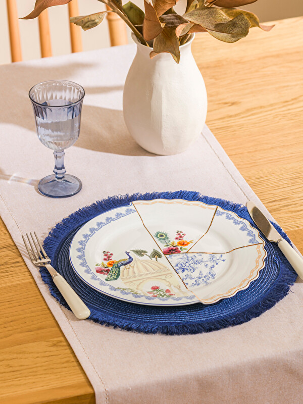 LCW HOME Басылған фарфордан жасалған қызмет көрсету тәрелкесі 28 см