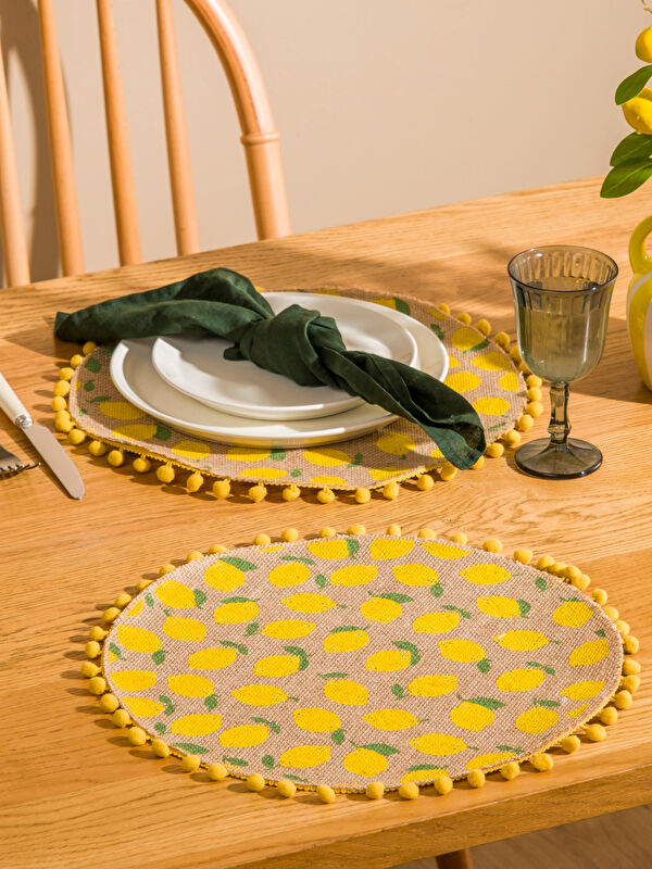 LCW HOME Lemon Patterned Placemat 2 Pack 35 cm