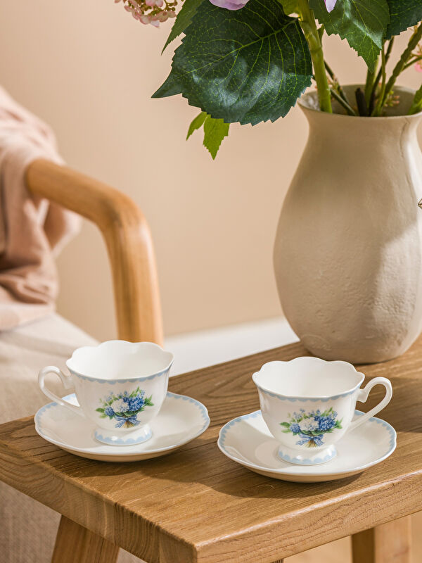 LCW HOME Baskılı 2 Kişilik Porselen Kahve Fincan Takımı 90 ml