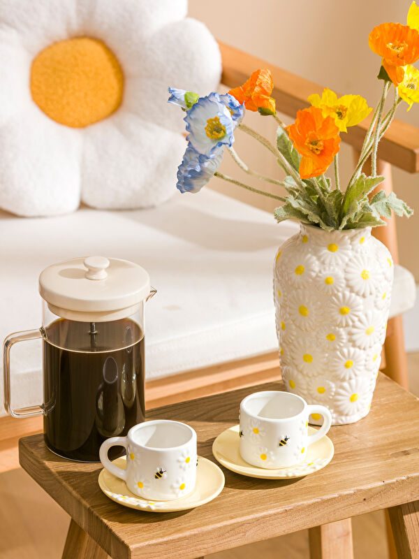LCW HOME Baskılı 2 Kişilik Porselen Kahve Fincan Takımı 90 ml