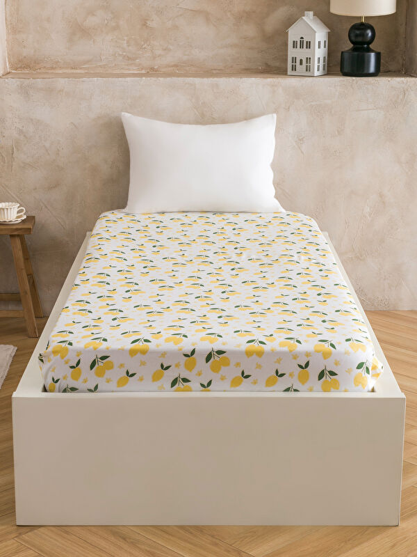 LCW HOME Lemon Print Fitted Single Sheet