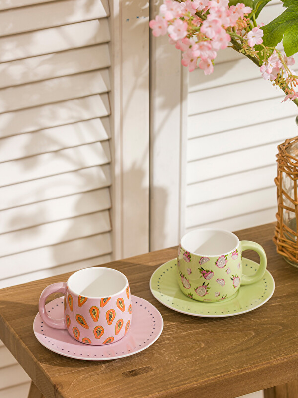 LCW HOME Baskılı 2 Kişilik Porselen Kahve Fincan Takımı 90 ml