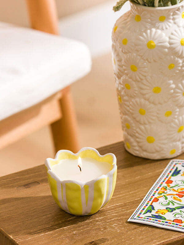 LCW HOME Floral Motif Glass Tealight Holder, 9 cm