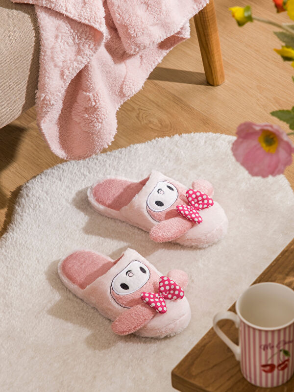 LCW HOME Kulak Detaylı Pelüş Kadın Ev Terliği