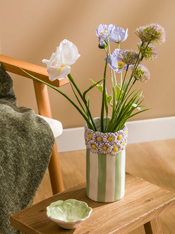 LCW HOME Çiçek Desenli Seramik Saksı 21 cm