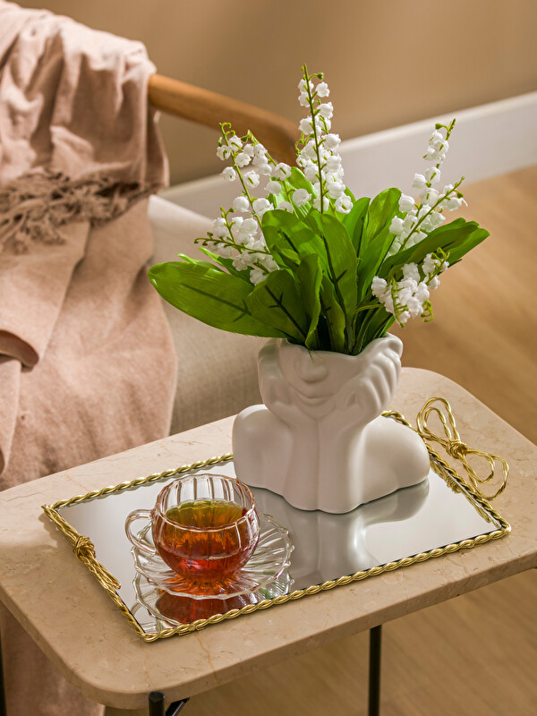 LCW HOME Mirrored Glass Tray, 32 cm