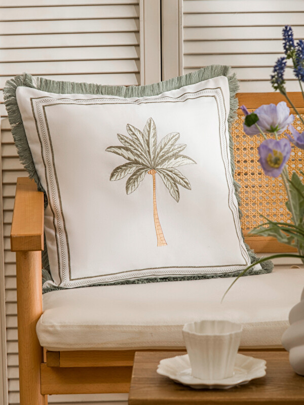 LCW HOME პალმის ნაქარგიანი ბალიშის საფარი 45x45 cm