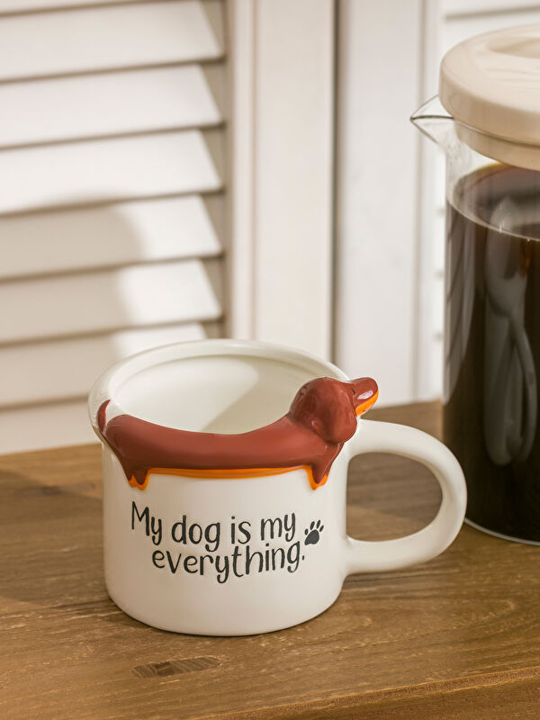 LCW HOME Ceramic 330 ml mug with a dog print.