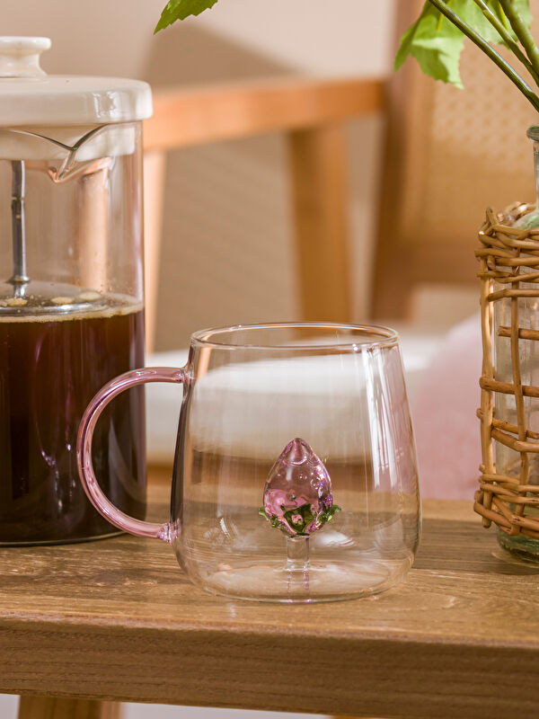LCW HOME Gül Figürlü Cam Kupa 400 ml
