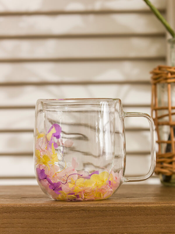 LCW HOME Çift Cidarlı Çiçekli Cam Kupa 350 Ml