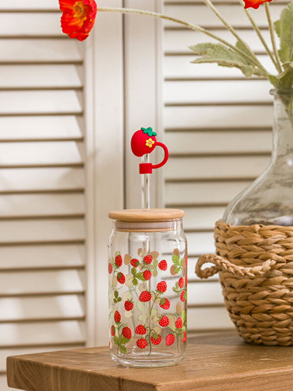LCW HOME Çilek Baskılı Pipetli Bardak 450 Ml
