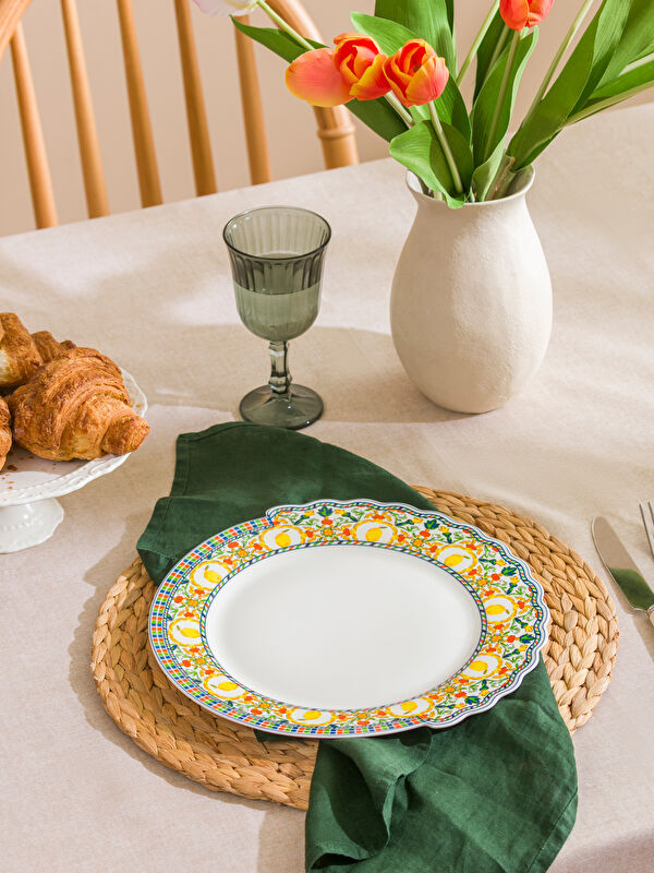 LCW HOME Printed Porcelain Serving Plate 28 cm